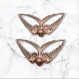 Oxidized Copper Sparrow Bird Stampings x 2 - 7067CORAT