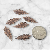 XSmall Oxidized Copper Oak Leaf Stampings x 6 - 2990COS