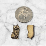 Small Brass Cat Kitten Findings x 2 - 06787NRGB