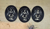 Antiqued 40x30mm Baphomet Cameos (3) - ANTBLKL1381