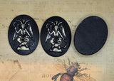 Antiqued 40x30mm Baphomet Cameos (3) - ANTBLKL1381