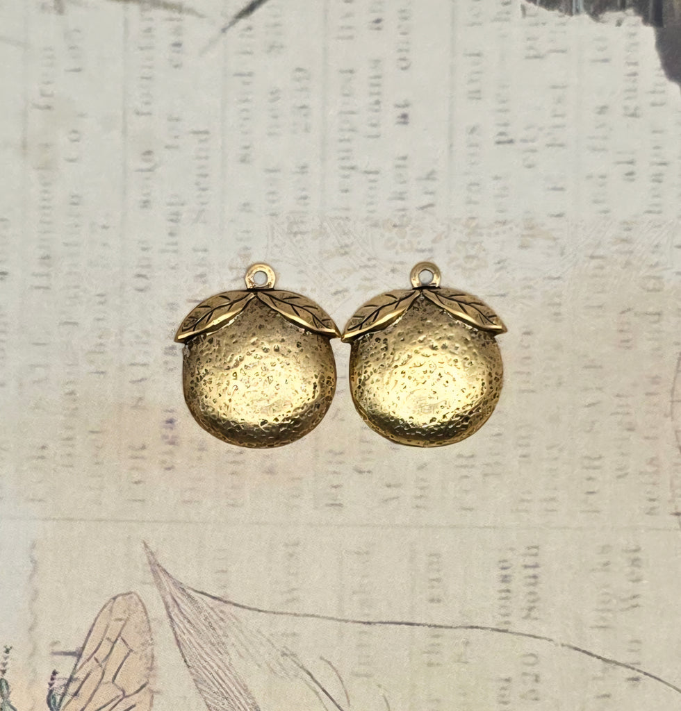 Brass Citrus Orange Charms x 2 - 4692RAT