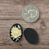 25mm x 18mm Resin Rose Cameos - L1386