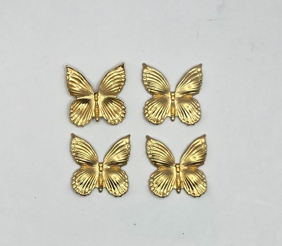 Brass Butterfly Stampings X 4 - 3327FF