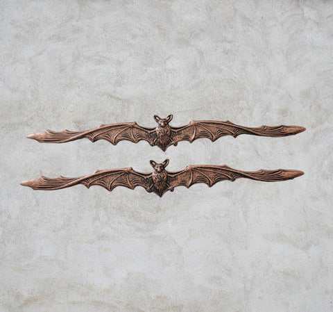 Large Oxidized Copper Bat In Flight Stampings x 2 - 2782COFF
