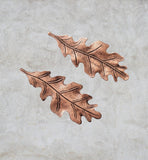 Medium Oxidized Copper Oak Leaf Stampings x 2 - 2988COS