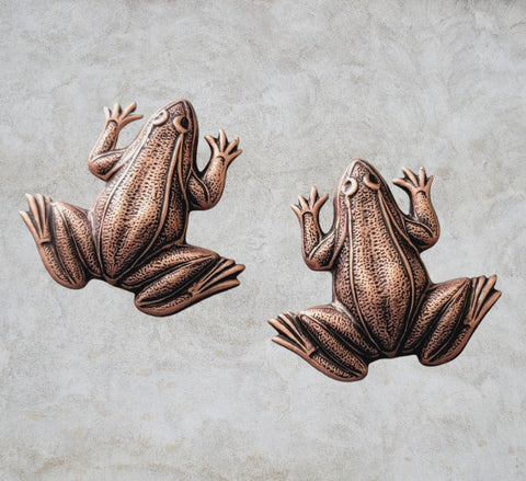 Oxidized Copper Brass Frog Stampings x 2 - 643CORAT