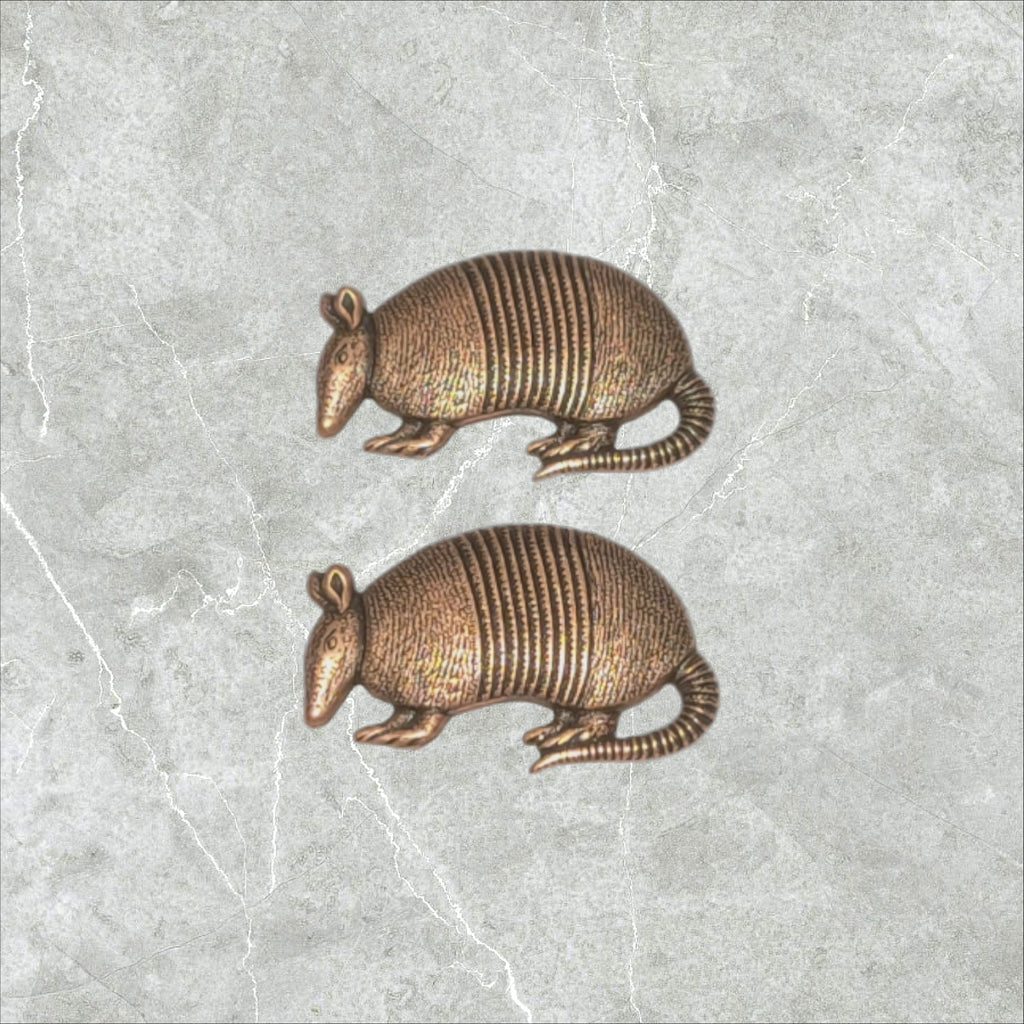 Oxidized Copper Armadillo Stampings x 2 - 6868COS