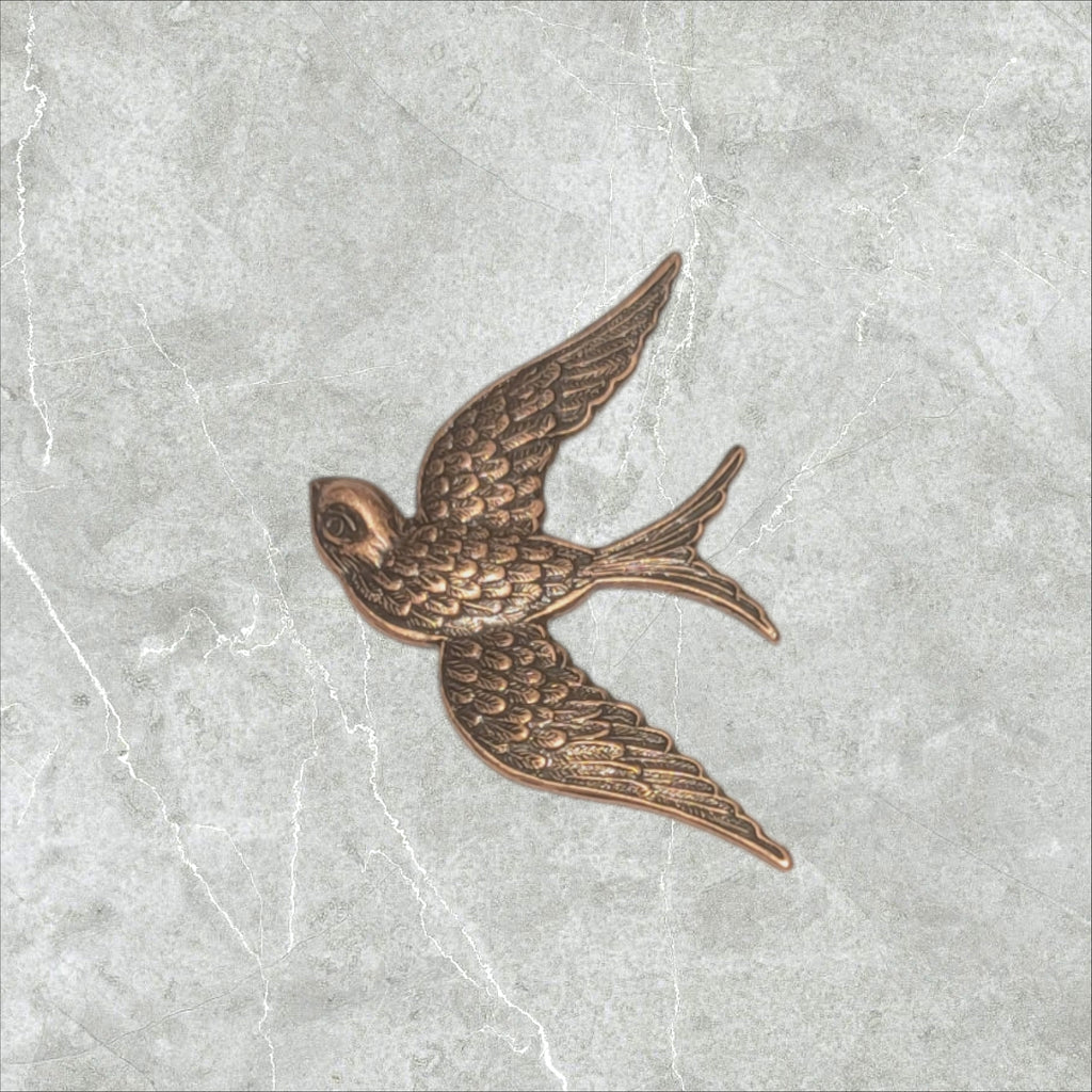 Large Oxidized Copper Flying Bird x 1 - 4892COS