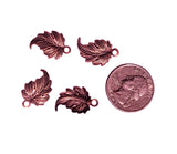 Small Oxidized Copper Leaf Charms x 4 - 3787CORAT-3788CORAT