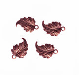 Small Oxidized Copper Leaf Charms x 4 - 3787CORAT-3788CORAT