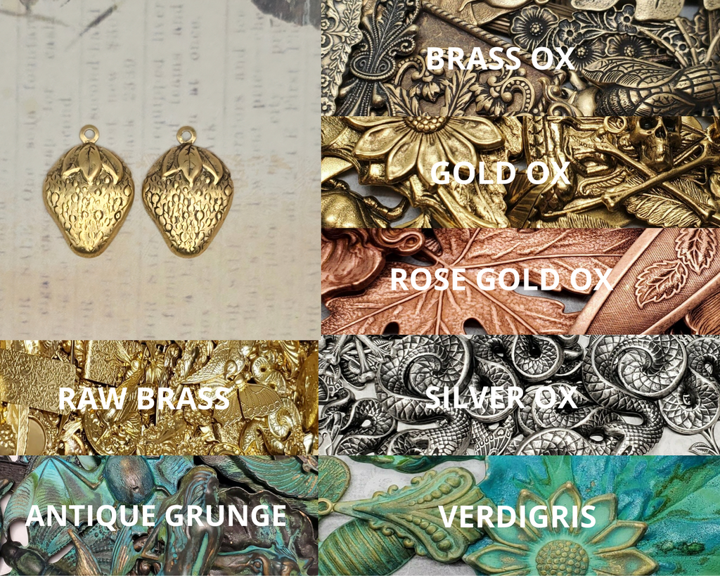 Brass Strawberry Charms x 2 - 4689RAT