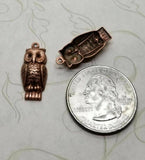 Small Brass Owl Charms x 2 - 0093-1FF.