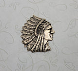 Large Brass Indian Chief Stamping - 02082GB