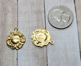 Brass Ornate Floral Charms x 2 - 0210-1FF