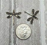 Small Brass Ornate Dragonfly Connectors x 2 - 07750GB.