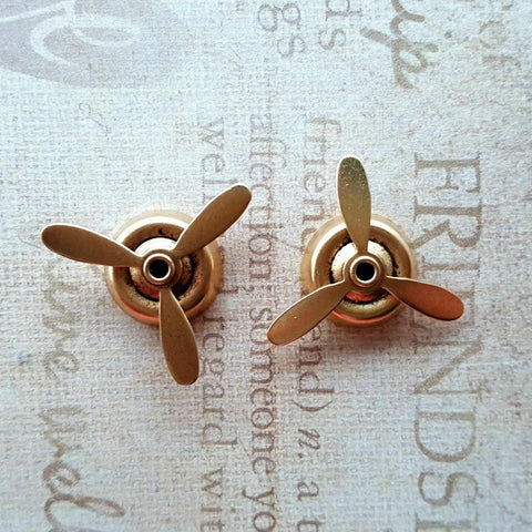 Small Brass Spinning Propellers x 2 - 1162RAT.