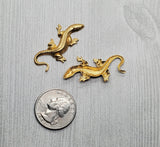 Small Brass Lizard Stampings x 2 - 120RAT.