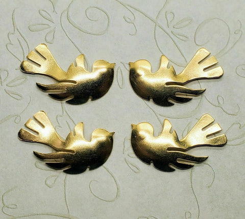 Brass Peace Dove Stampings x 4 -1330RAT.