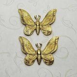 Brass Ornate Butterflies x 2 - 134RAT.