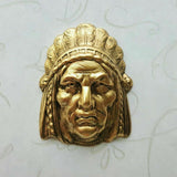 Large Brass Indian Chief Stamping - 14012FFA.