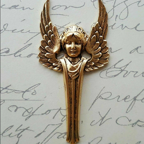 Brass Angel Stamping x 1 - 14084FFA.