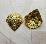 Brass Lion Head Stampings x 2 - 157RAT.