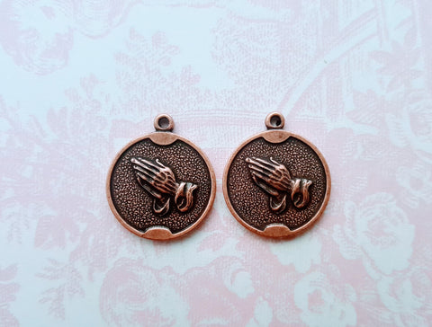 Copper Ox Praying Hands Charms (2) - COS3039