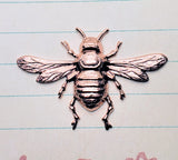 Large Shiny Rose Gold Brass Bee Stamping (1) - PRGRAT6591