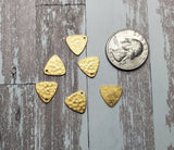 Raw Brass Hammered Triangle Charms (6) - L1220