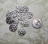 Antique Silver Pentagram Charms (12) - L1243