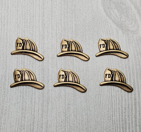 Brass Ox Fireman Hat Stampings (6) - L1249