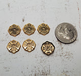 Small Gold Ox Fire Rescue Fireman Stampings (6) - L1245