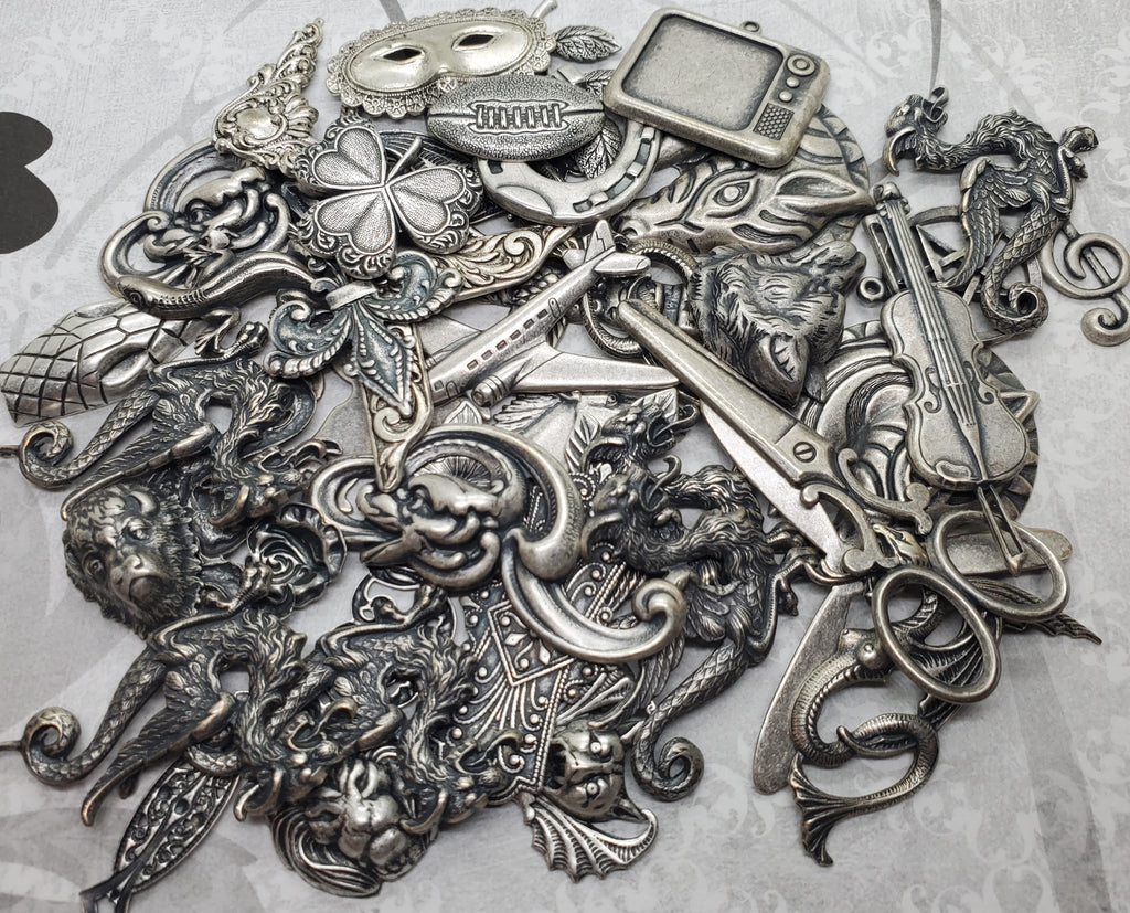 Great Value - Bulk 1/4 Pound Of Sterling Silver Ox Stampings And Charms - ML02
