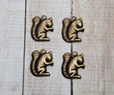 Small Brass Ox Squirrel Charms (4) - L1264