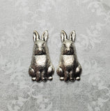Silver Bunny Stampings - No Hole (2) - L1261