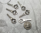 Antique Silver Key Charms (6) - L1265