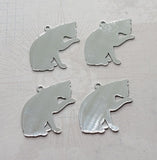 Stainless Steel Cat Charms (4) - L1313