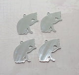 Stainless Steel Cat Charms (4) - L1313