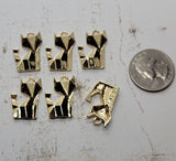 Gold Origami Fox Charms (6) - L1308