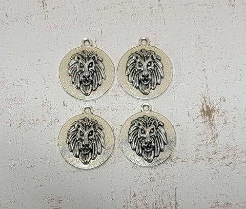 Silver Lion Charms (4) - L1336