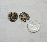 Medium Brass Geranium Leaf Stampings With Hole x 2 - 3780HRAT.
