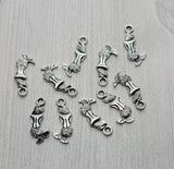 Small Double Sided Silver Mermaid Charms (10) - L1359