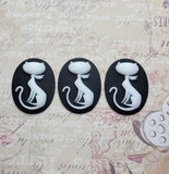 40x30mm Retro Kitty Cameos (3) - L579-3 Jewelry Finding