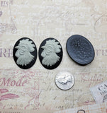 40x30mm Rooster Cameos (3) - L1376