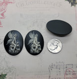 Antiqued 40x30mm Skull Zombie Fairy Cameos (3) - ANTBLKL911 Jewelry Finding