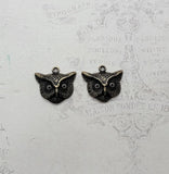 Small Owl Head Casting Charms (2) - 8241S