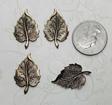 Small Brass Leaf Leaves Stampings x 4 - 2232SG-2233SG.