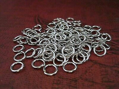 7mm Platinum Color Silver Brass Jump Rings (100) - P018 Jewelry Finding