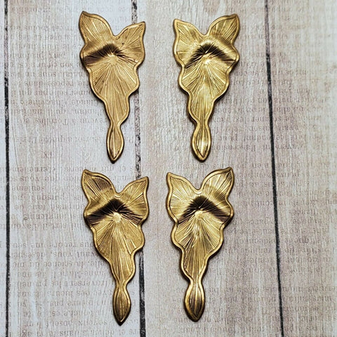 Small Brass Ivy Leaf Stampings x 4 - 2872S-2873S.